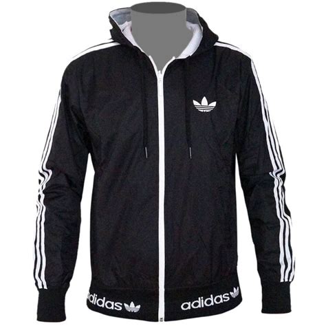 adidas originals reversible herren windbreaker hoodie schwarz weiß|Men .